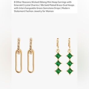 New Oblong Mini Hoop with Emerald Charms from 8 Other Reasons x Wicked collab